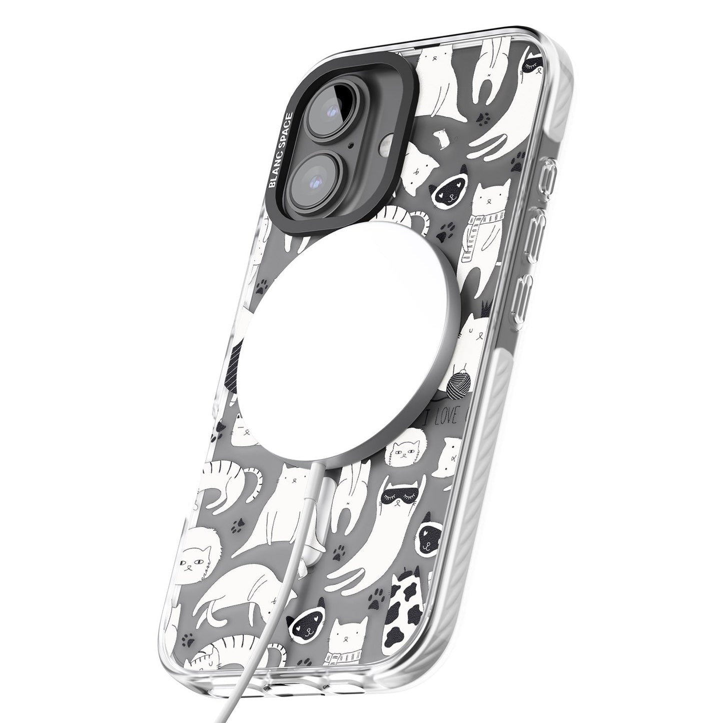 Cartoon Cat Collage Black & White