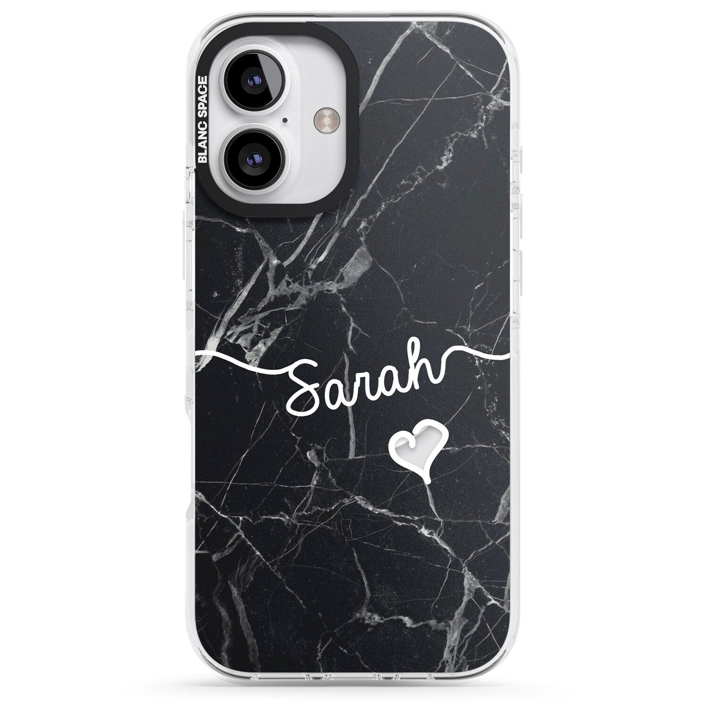 Personalised Black Marble Heart