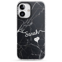 Personalised Black Marble Heart