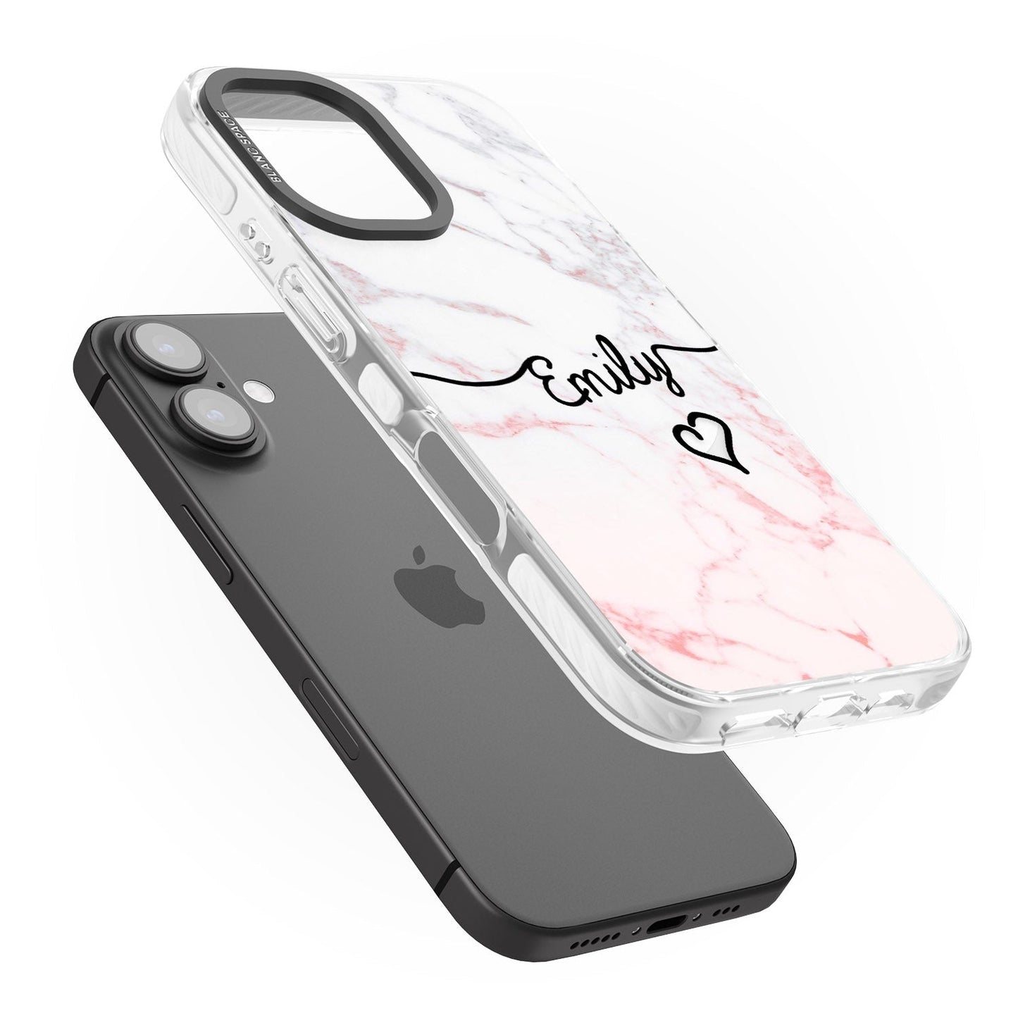 Personalised Pink Fade Marble Heart