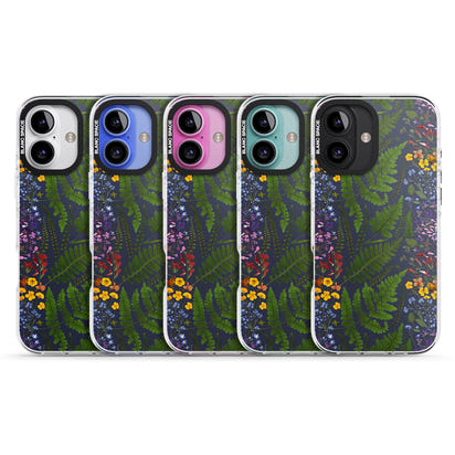Busy Floral And Fern Design Navy