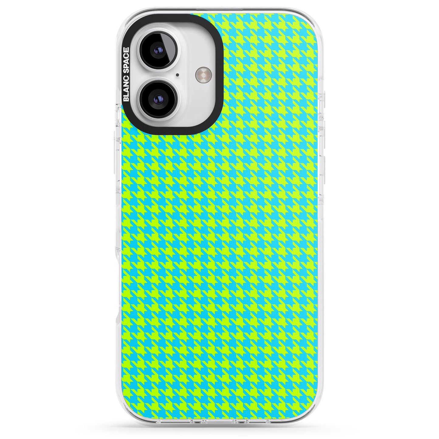 Neon Lime & Turquoise Houndstooth