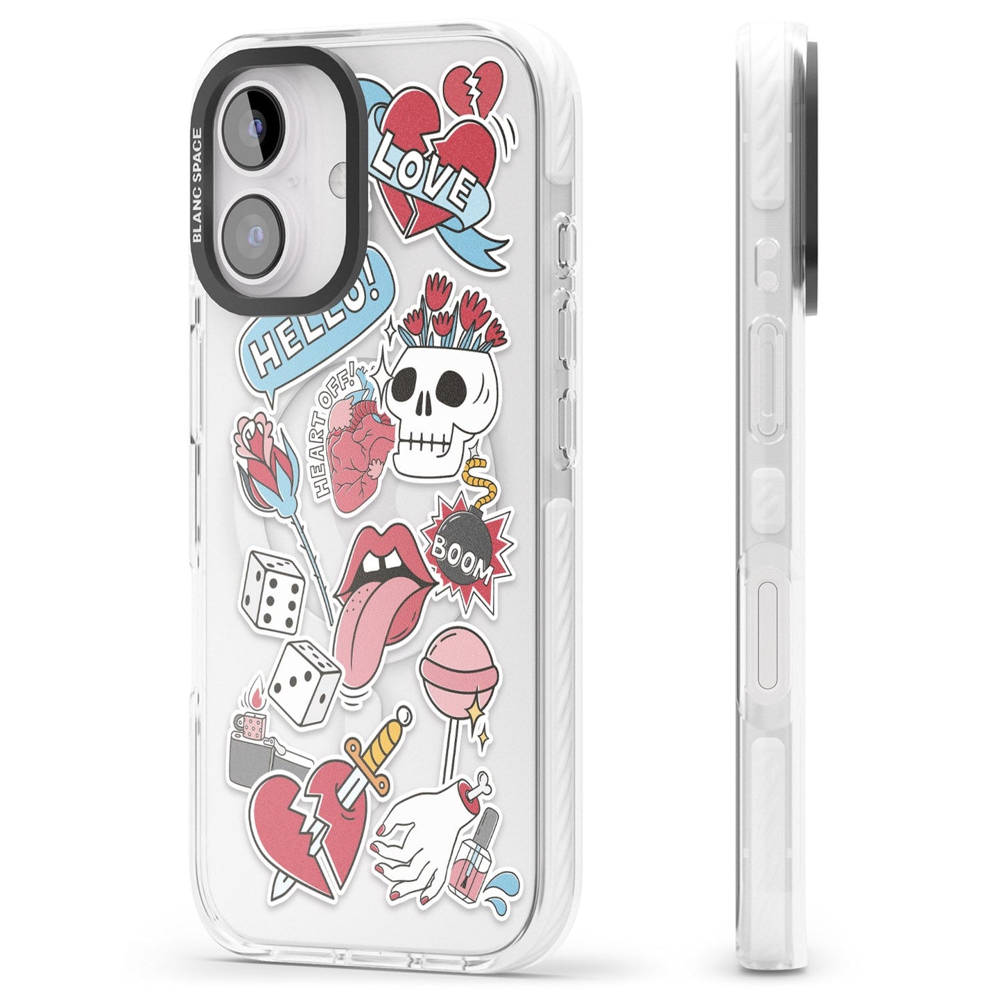 Autocollants Crâne et Fleurs