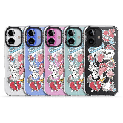 Autocollants Crâne et Fleurs