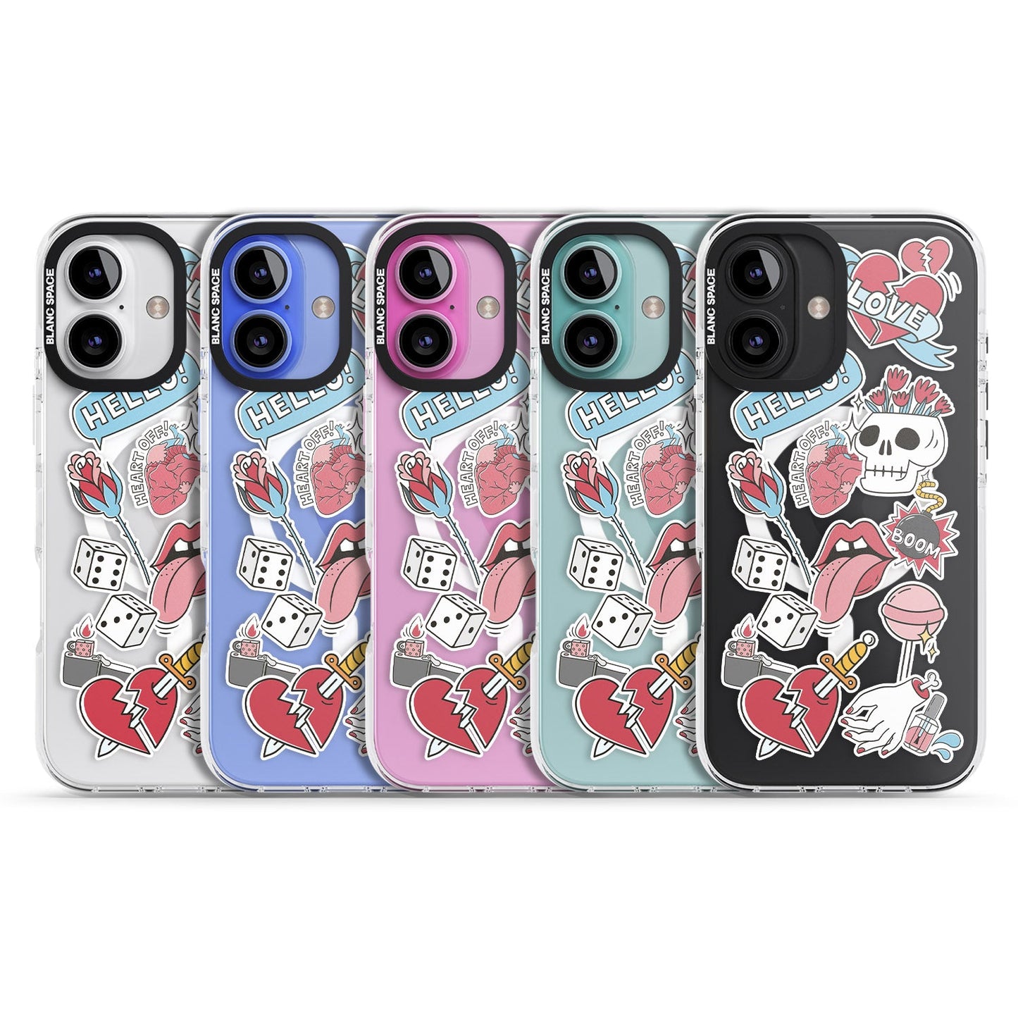 Autocollants Crâne et Fleurs