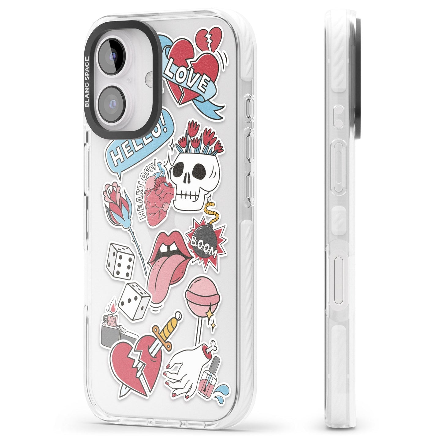 Autocollants Crâne et Fleurs