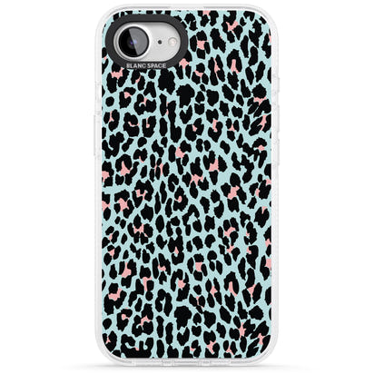 Leopardenmuster in Pastellblau und Rosa