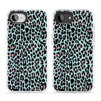 Leopardenmuster in Pastellblau und Rosa