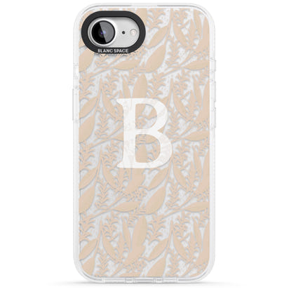 Monogramme personnalisé, motif floral abstrait subtil.