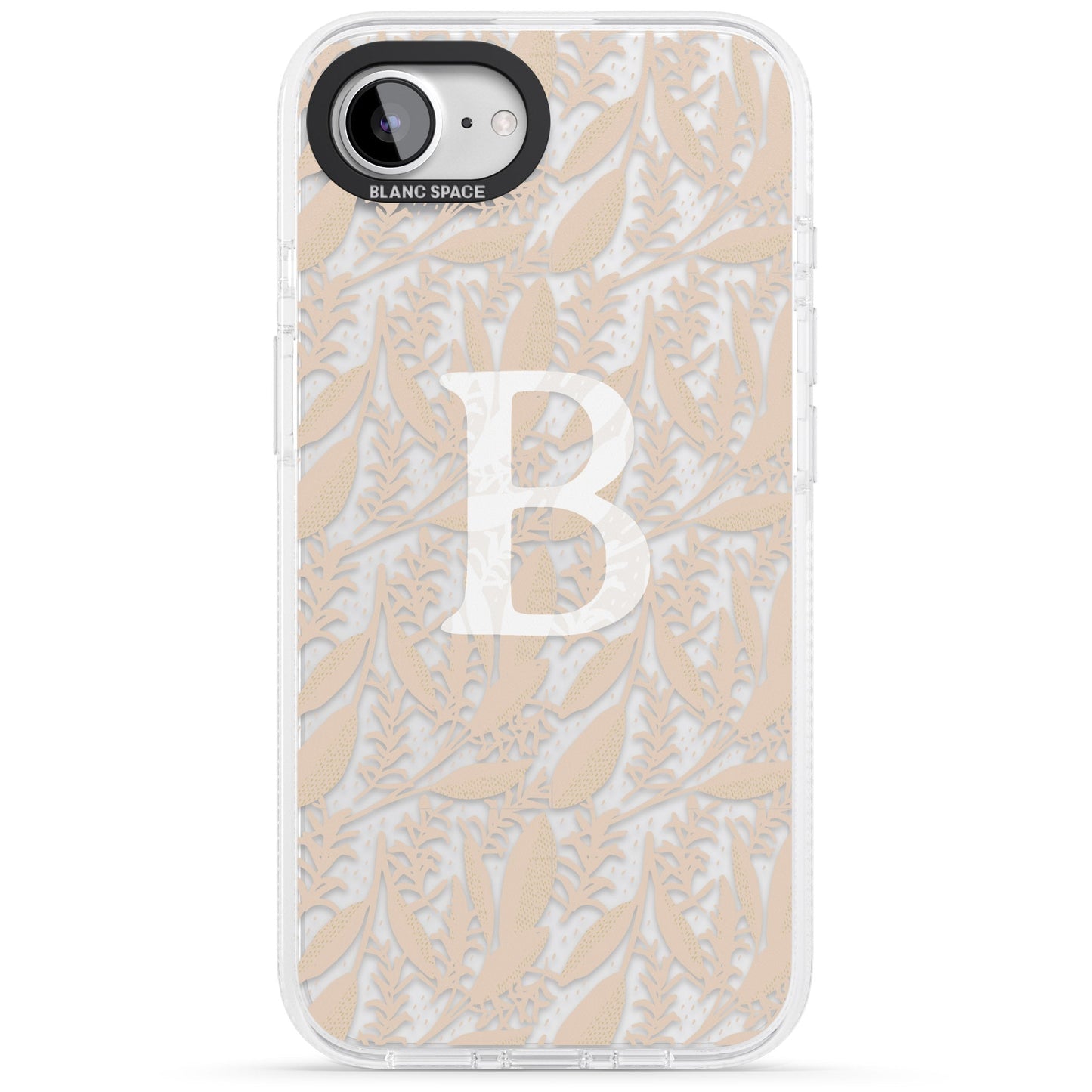 Monogramme personnalisé, motif floral abstrait subtil.