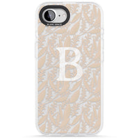 Monogramme personnalisé, motif floral abstrait subtil.