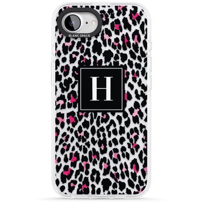 Personalised Clear Pink Leopard Monogram