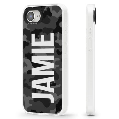 Personalised Black Camo Name Vertical