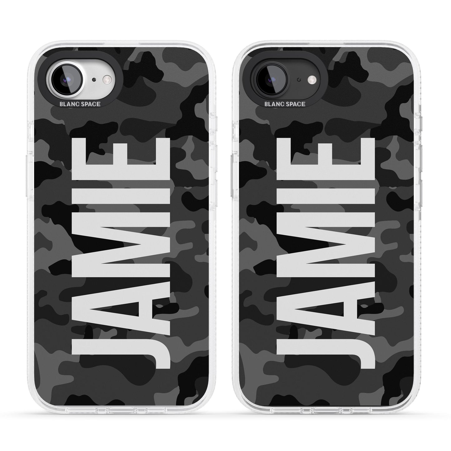 Personalised Black Camo Name Vertical
