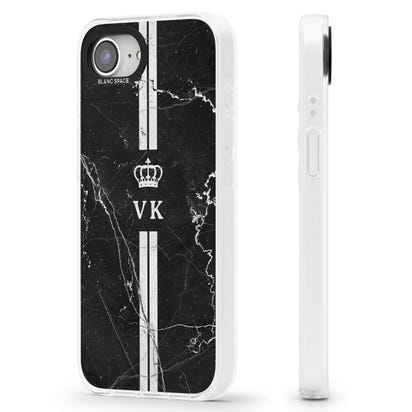 Personalised Black Marble Stripe Initials