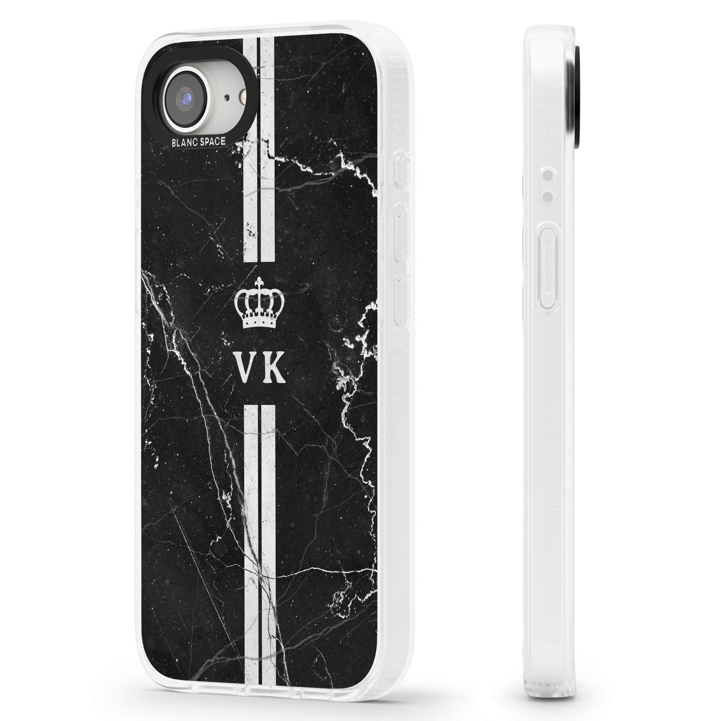 Personalised Black Marble Stripe Initials