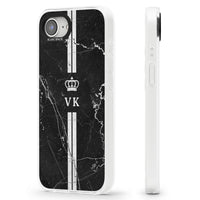 Personalised Black Marble Stripe Initials