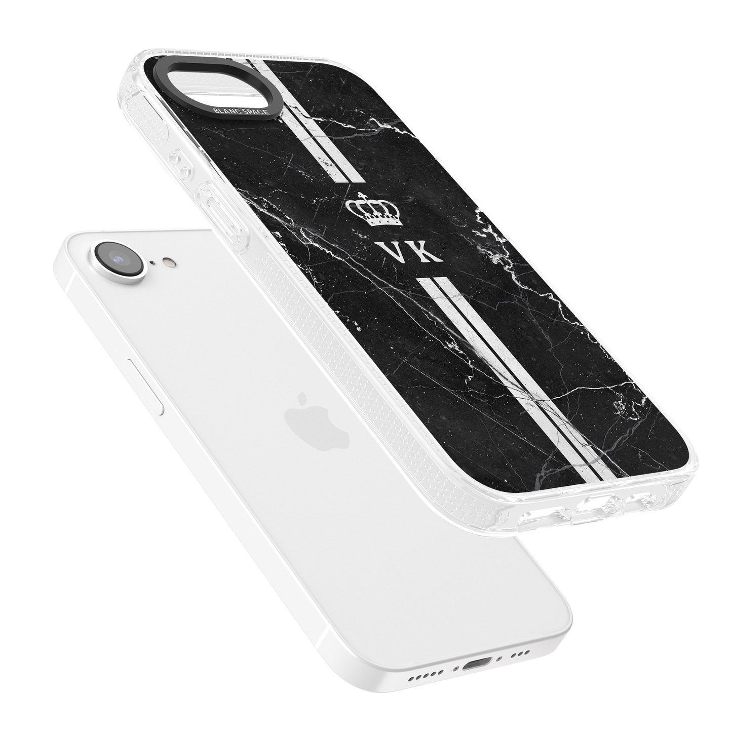 Personalised Black Marble Stripe Initials