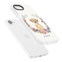 Portrait floral personnalisé d'un Labrador Retriever jaune