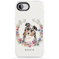 Personalised Australian Shepherd Floral Portrait