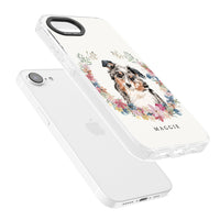 Personalised Australian Shepherd Floral Portrait