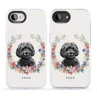 Personalised Black Cockapoo Floral Portrait