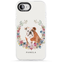 Personalised English Bulldog Floral Portrait