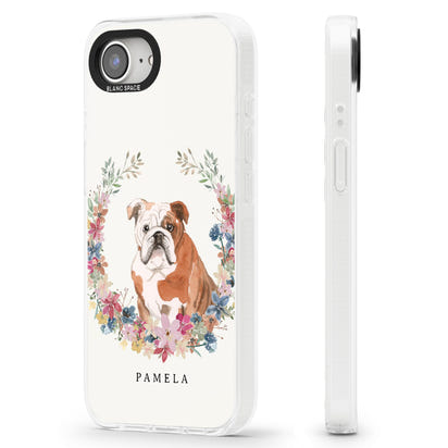 Personalised English Bulldog Floral Portrait