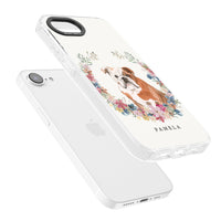 Personalised English Bulldog Floral Portrait