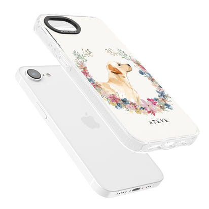 Personalised Yellow Labrador Floral Portrait