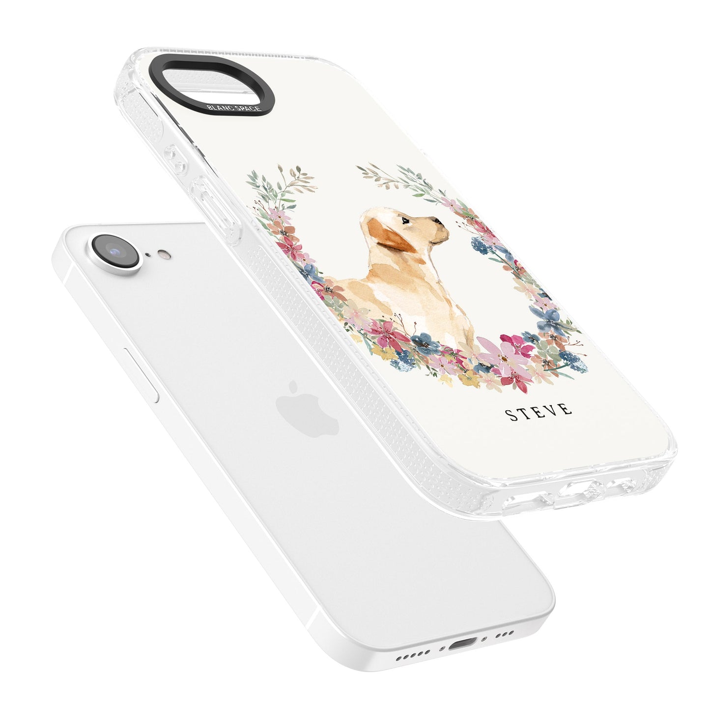 Personalised Yellow Labrador Floral Portrait