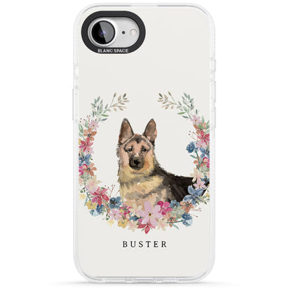 Personalised German Shepherd Floral Portrait