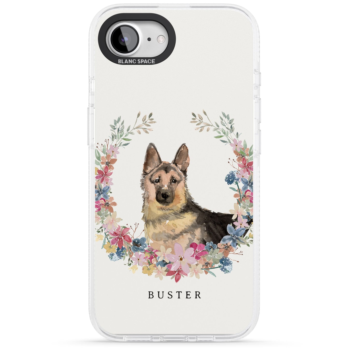 Personalised German Shepherd Floral Portrait