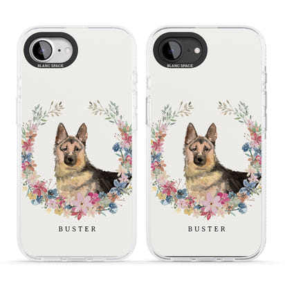 Personalised German Shepherd Floral Portrait