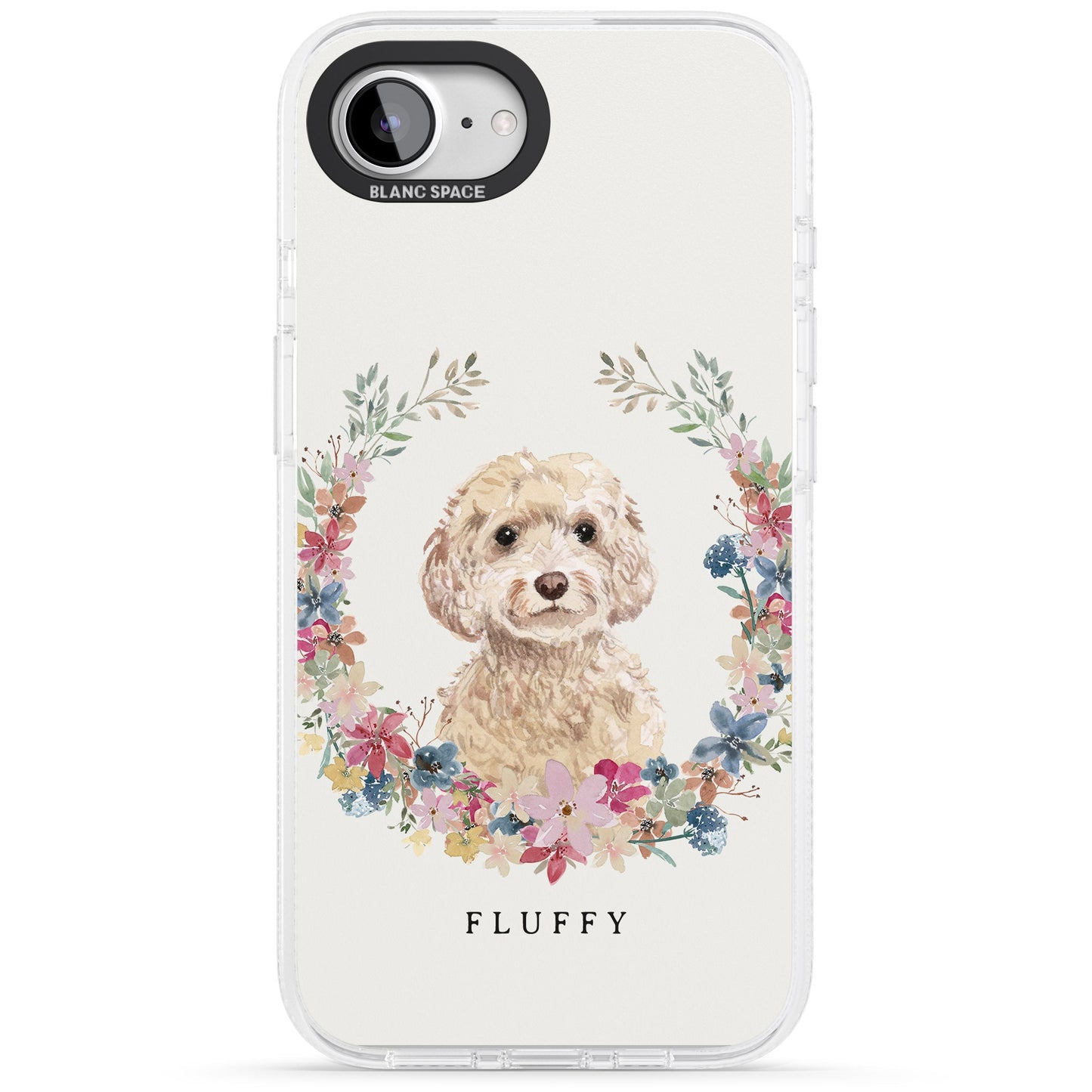Personalised Champagne Cockapoo Floral Portrait