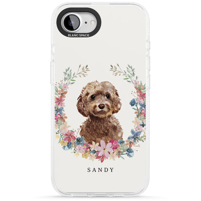 Personalised Brown Cockapoo Floral Portrait