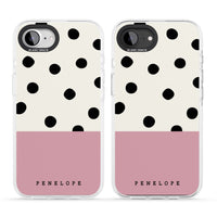 Personalised Pink Border Polka Dot