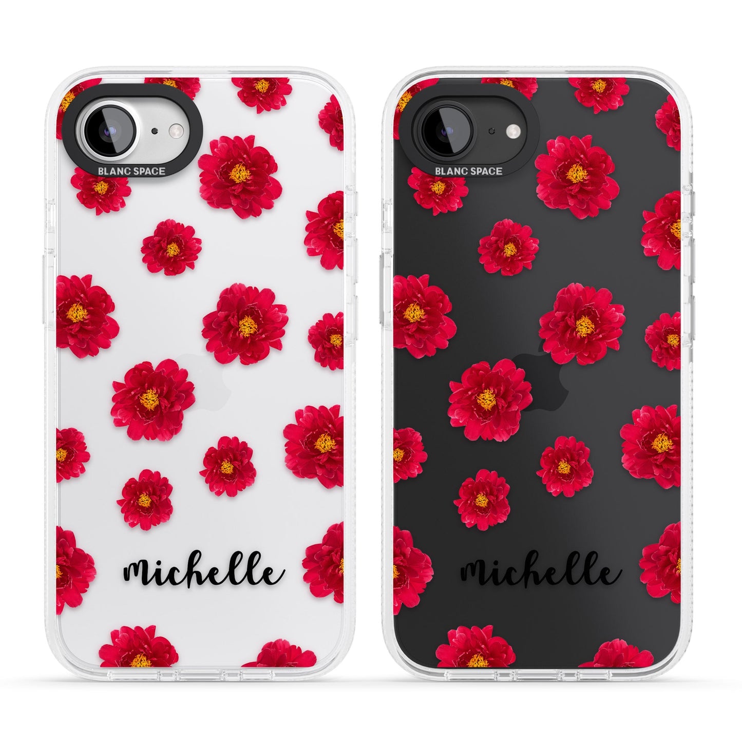 Personalised Red Peonies & Cursive