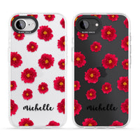 Personalised Red Peonies & Cursive