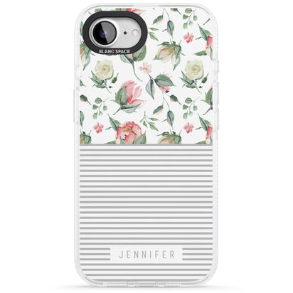 Personalised Light Floral Pattern & Stripes