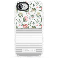 Personalised Light Floral Pattern & Stripes