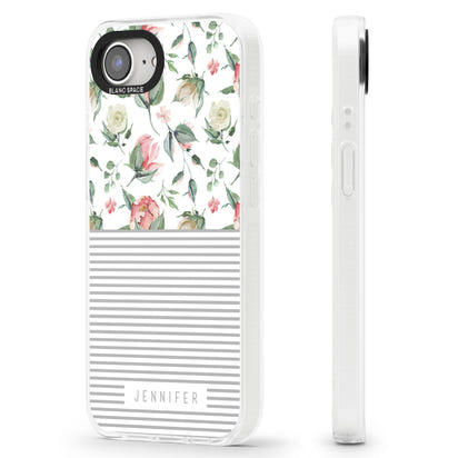 Personalised Light Floral Pattern & Stripes