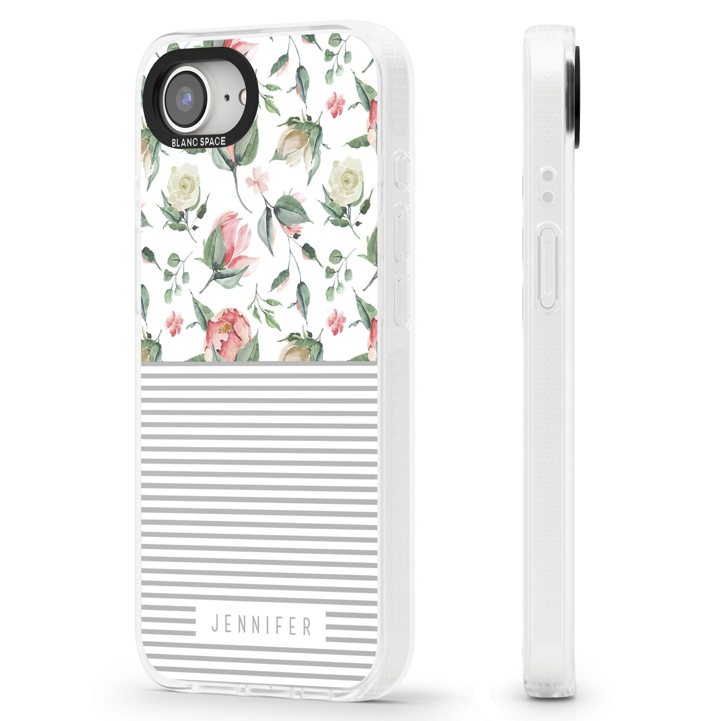 Personalised Light Floral Pattern & Stripes