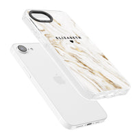 Personalised White & Gold Swirl Marble