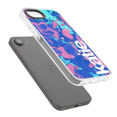 Personalisiertes marineblau-türkisfarbenes Marmor-Design