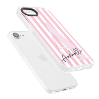 Personalised Pink Stripes & Monogram