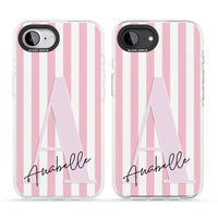 Personalised Pink Stripes & Monogram