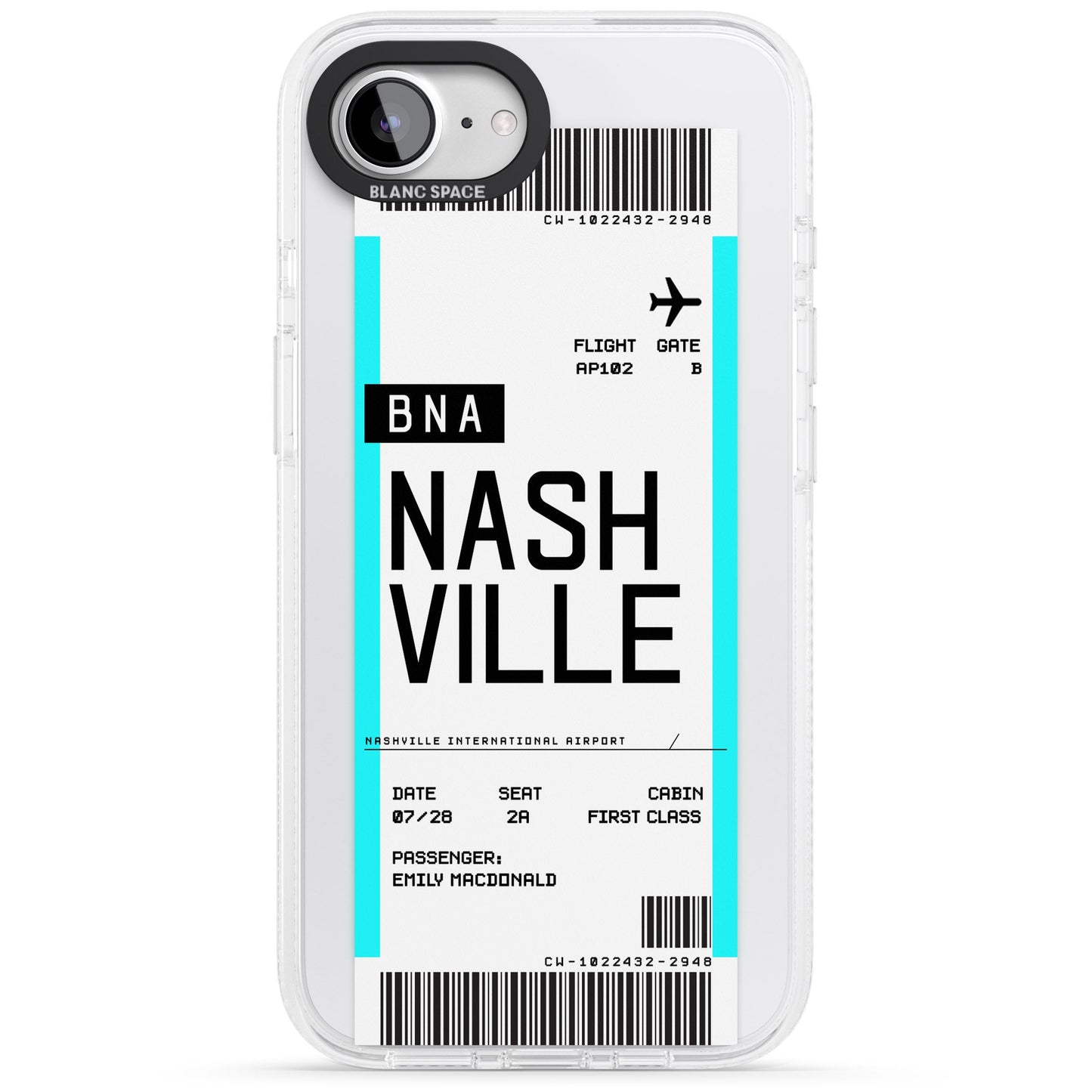 Carte d'embarquement personnalisée pour Nashville