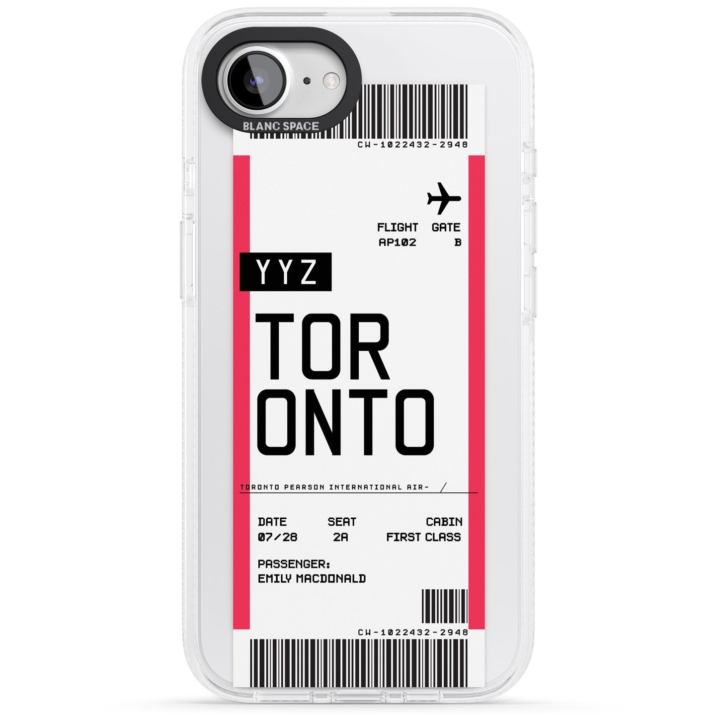 Personalised Toronto Boarding Pass