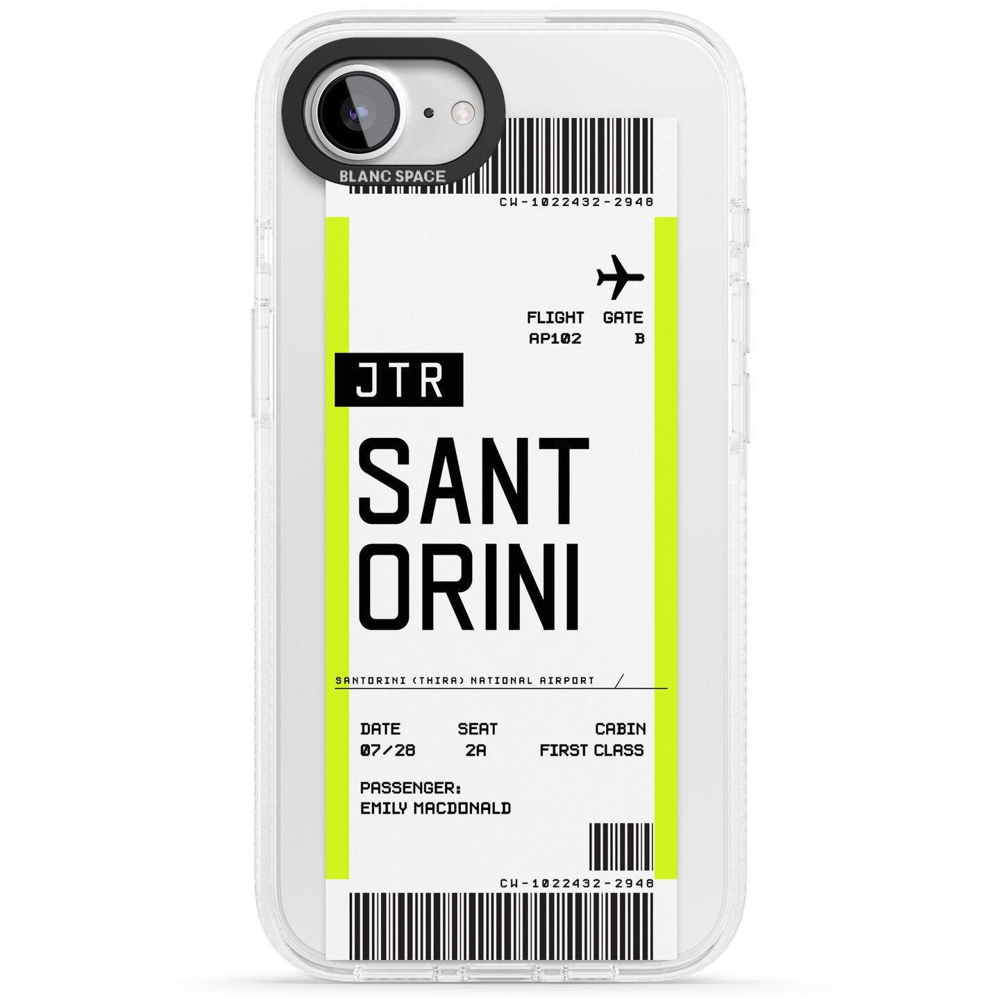 Personalisierte Bordkarte für Santorini